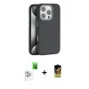 MARSİLYAN™- iPhone 16 Pro Kılıf Zirve Modern Prime - Siyah Buffer Cam Ekran Koruyucu + Raze Metal Kamera Lens - BZ