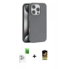 MARSİLYAN™- iPhone 16 Pro Kılıf Zirve Modern Prime - Siyah Buffer Cam Ekran Koruyucu + Raze Metal Kamera Lens - BZ