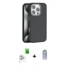 MARSİLYAN™- iPhone 16 Pro Kılıf Zirve Modern Prime - Siyah Joko Magic 5D Cam + Raze Metal Kamera Lens - BZ