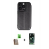 MARSİLYAN™- iPhone 16 Pro Kılıf Zirve Yansıma Serisi - Siyah 360 Mat Full Body Arka Koruyucu + Raze Metal Kamera Lens - CLTM