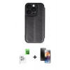 MARSİLYAN™- iPhone 16 Pro Kılıf Zirve Yansıma Serisi - Siyah 3D Antistatik Mat Seramik Nano Ekran Koruyucu + Raze Metal Kamera Lens - BZ