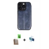 MARSİLYAN™- iPhone 16 Pro Kılıf Zirve Yansıma Serisi - Siyah 3D Antistatik Seramik Nano Ekran Koruyucu + Raze Metal Kamera Lens - CLTM
