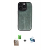 MARSİLYAN™- iPhone 16 Pro Kılıf Zirve Yansıma Serisi - Siyah 3D Antistatik Seramik Nano Ekran Koruyucu + Raze Metal Kamera Lens - CLTM