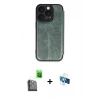MARSİLYAN™- iPhone 16 Pro Kılıf Zirve Yansıma Serisi - Siyah 3D Antistatik Seramik Nano Ekran Koruyucu + Raze Metal Kamera Lens - SH