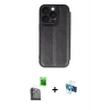 MARSİLYAN™- iPhone 16 Pro Kılıf Zirve Yansıma Serisi - Siyah 3D Antistatik Seramik Nano Ekran Koruyucu + Raze Metal Kamera Lens - SH