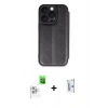 MARSİLYAN™- iPhone 16 Pro Kılıf Zirve Yansıma Serisi - Siyah Bilvis 0.18mm Plus Cam Ekran Koruyucu + Raze Metal Kamera Lens - BZ