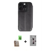 MARSİLYAN™- iPhone 16 Pro Kılıf Zirve Yansıma Serisi - Siyah Bilvis 3D Mat Cam Ekran Koruyucu + Raze Metal Kamera Lens - CLTM