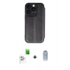 MARSİLYAN™- iPhone 16 Pro Kılıf Zirve Yansıma Serisi - Siyah Joko Magic 5D Cam + Raze Metal Kamera Lens - BZ