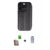 MARSİLYAN™- iPhone 16 Pro Kılıf Zirve Yansıma Serisi - Siyah Joko Magic 5D Cam + Raze Metal Kamera Lens - CLTM