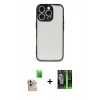 MARSİLYAN™- iPhone 16 Pro Max Kılıf Ahenk Çizgi Serisi - Şeffaf 360 Full Body Arka Koruyucu + Raze Metal Kamera Lens - NLGY