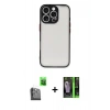 MARSİLYAN™- iPhone 16 Pro Max Kılıf Ahenk Çizgi Serisi - Şeffaf 360 Full Body Arka Koruyucu + Raze Metal Kamera Lens - SH