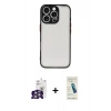 MARSİLYAN™- iPhone 16 Pro Max Kılıf Ahenk Çizgi Serisi - Şeffaf Pasifik Cam Ekran Koruyucu + Bilvis Titan Kamera Lens - GS