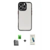 MARSİLYAN™- iPhone 16 Pro Max Kılıf Ahenk Çizgi Serisi - Şeffaf Pasifik Cam Ekran Koruyucu + Raze Metal Kamera Lens - SH