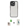 MARSİLYAN™- iPhone 16 Pro Max Kılıf Ahenk Çizgi Serisi - Şeffaf Pasifik Cam Ekran Koruyucu + Raze Metal Kamera Lens - NLGY