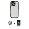 MARSİLYAN™- iPhone 16 Pro Max Kılıf Ahenk Çizgi Serisi - Siyah 360 Mat Full Body Arka Koruyucu + Pers Alüminyum Kamera Lens - GI