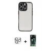 MARSİLYAN™- iPhone 16 Pro Max Kılıf Ahenk Çizgi Serisi - Siyah 360 Mat Full Body Arka Koruyucu + Pers Alüminyum Kamera Lens - GS