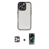 MARSİLYAN™- iPhone 16 Pro Max Kılıf Ahenk Çizgi Serisi - Siyah 360 Mat Full Body Arka Koruyucu + PVD Metal Kamera Lens - GD