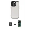 MARSİLYAN™- iPhone 16 Pro Max Kılıf Ahenk Çizgi Serisi - Siyah 360 Mat Full Body Arka Koruyucu + PVD Metal Kamera Lens - SH