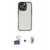 MARSİLYAN™- iPhone 16 Pro Max Kılıf Ahenk Çizgi Serisi - Siyah Bilvis 3D Cam Ekran Koruyucu + Bilvis Titan Kamera Lens - GS