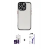 MARSİLYAN™- iPhone 16 Pro Max Kılıf Ahenk Çizgi Serisi - Siyah Bilvis 3X AR HD Cam Ekran Koruyucu + Bilvis Titan Kamera Lens - SH