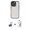 MARSİLYAN™- iPhone 16 Pro Max Kılıf Ahenk Çizgi Serisi - Siyah Bilvis 3X AR HD Cam Ekran Koruyucu + Bilvis Titan Kamera Lens - TMGI