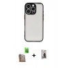 MARSİLYAN™- iPhone 16 Pro Max Kılıf Ahenk Çizgi Serisi - Siyah Bilvis Hayalet Cam Ekran Koruyucu + Çöl Titanyum Raze Metal Kamera Lens
