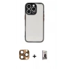 MARSİLYAN™- iPhone 16 Pro Max Kılıf Ahenk Çizgi Serisi - Siyah Bilvis Hayalet Cam Ekran Koruyucu + Pers Alüminyum Kamera Lens - CLTM