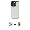 MARSİLYAN™- iPhone 16 Pro Max Kılıf Ahenk Çizgi Serisi - Siyah Bilvis Hayalet Cam Ekran Koruyucu + Pers Alüminyum Kamera Lens - GS