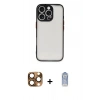 MARSİLYAN™- iPhone 16 Pro Max Kılıf Ahenk Çizgi Serisi - Siyah Joko Magic 5D Cam + Pers Alüminyum Kamera Lens - CLTM