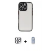 MARSİLYAN™- iPhone 16 Pro Max Kılıf Ahenk Çizgi Serisi - Siyah Joko Magic 5D Cam + Pers Alüminyum Kamera Lens - GI