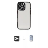 MARSİLYAN™- iPhone 16 Pro Max Kılıf Ahenk Çizgi Serisi - Siyah Joko Magic 5D Cam + PVD Metal Kamera Lens - SH