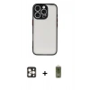 MARSİLYAN™- iPhone 16 Pro Max Kılıf Ahenk Çizgi Serisi - Siyah Joko Magic 5D Hayalet Cam + PVD Metal Kamera Lens - GD