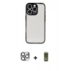 MARSİLYAN™- iPhone 16 Pro Max Kılıf Ahenk Çizgi Serisi - Siyah Joko Magic 5D Hayalet Cam + Pers Alüminyum Kamera Lens - GI