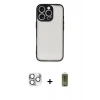 MARSİLYAN™- iPhone 16 Pro Max Kılıf Ahenk Çizgi Serisi - Siyah Joko Magic 5D Hayalet Cam + Pers Alüminyum Kamera Lens - GS