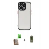 MARSİLYAN™- iPhone 16 Pro Max Kılıf Ahenk Çizgi Serisi - Siyah Joko Magic 5D Hayalet Cam + Raze Metal Kamera Lens - CLTM