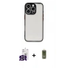 MARSİLYAN™- iPhone 16 Pro Max Kılıf Ahenk Çizgi Serisi - Siyah Joko Magic 5D Hayalet Cam + Siyah Bilvis Titan Kamera Lens