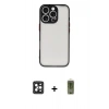 MARSİLYAN™- iPhone 16 Pro Max Kılıf Ahenk Çizgi Serisi - Siyah Joko Magic 5D Hayalet Cam + Siyah PVD Metal Kamera Lens