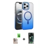 MARSİLYAN™- iPhone 16 Pro Max Kılıf Ahenk Doku Özel Seri - Siyah 360 Mat Full Body Arka Koruyucu + Raze Metal Kamera Lens - NLGY