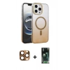 MARSİLYAN™- iPhone 16 Pro Max Kılıf Ahenk Doku Özel Seri - Siyah 360 Mat Full Body Arka Koruyucu + Pers Alüminyum Kamera Lens - CLTM