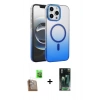 MARSİLYAN™- iPhone 16 Pro Max Kılıf Ahenk Doku Özel Seri - Siyah 360 Mat Full Body Arka Koruyucu + Raze Metal Kamera Lens - CLTM