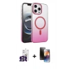 MARSİLYAN™- iPhone 16 Pro Max Kılıf Ahenk Doku Özel Seri - Siyah 3D Antistatik Mat Seramik Nano Ekran Koruyucu + Bilvis Titan Kamera Lens - GS