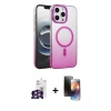 MARSİLYAN™- iPhone 16 Pro Max Kılıf Ahenk Doku Özel Seri - Siyah 3D Antistatik Mat Seramik Nano Ekran Koruyucu + Bilvis Titan Kamera Lens - GS