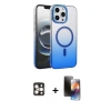 MARSİLYAN™- iPhone 16 Pro Max Kılıf Ahenk Doku Özel Seri - Siyah 3D Antistatik Mat Seramik Nano Ekran Koruyucu + Gold PVD Metal Kamera Lens