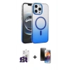 MARSİLYAN™- iPhone 16 Pro Max Kılıf Ahenk Doku Özel Seri - Siyah 3D Antistatik Mat Seramik Nano Ekran Koruyucu + Bilvis Titan Kamera Lens - GS