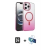 MARSİLYAN™- iPhone 16 Pro Max Kılıf Ahenk Doku Özel Seri - Siyah 3D Antistatik Seramik Nano Ekran Koruyucu + PVD Metal Kamera Lens - SH