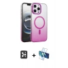 MARSİLYAN™- iPhone 16 Pro Max Kılıf Ahenk Doku Özel Seri - Siyah 3D Antistatik Seramik Nano Ekran Koruyucu + PVD Metal Kamera Lens - SH