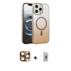 MARSİLYAN™- iPhone 16 Pro Max Kılıf Ahenk Doku Özel Seri - Siyah Bilvis 3D Cam Ekran Koruyucu + Çöl Titanyum Pers Alüminyum Kamera Lens