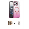 MARSİLYAN™- iPhone 16 Pro Max Kılıf Ahenk Doku Özel Seri - Siyah Bilvis 3D Cam Ekran Koruyucu + Çöl Titanyum Pers Alüminyum Kamera Lens