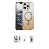 MARSİLYAN™- iPhone 16 Pro Max Kılıf Ahenk Doku Özel Seri - Siyah Bilvis 3D Cam Ekran Koruyucu + Gümüş Pers Alüminyum Kamera Lens