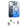 MARSİLYAN™- iPhone 16 Pro Max Kılıf Ahenk Doku Özel Seri - Siyah Bilvis 3D Cam Ekran Koruyucu + Raze Metal Kamera Lens - NLGY